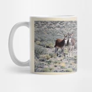Wild burros, donkeys, wildlife, Mama and Baby Burro Mug